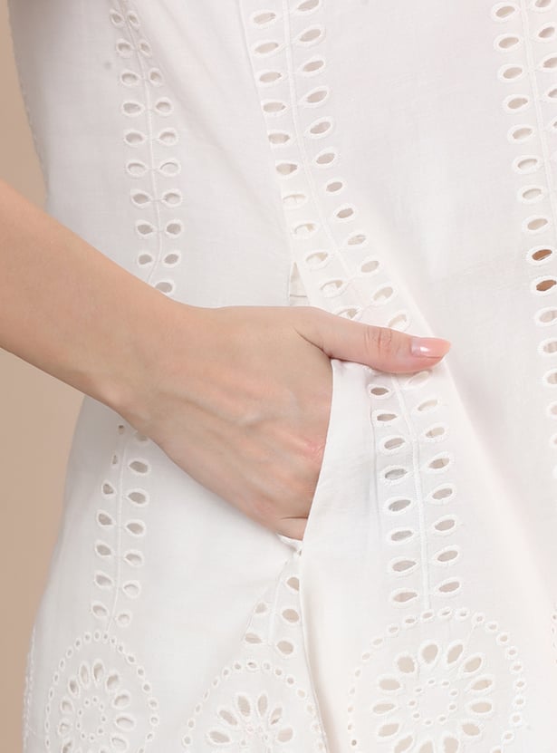 FASHOR Floral Print Straight Kurti Set