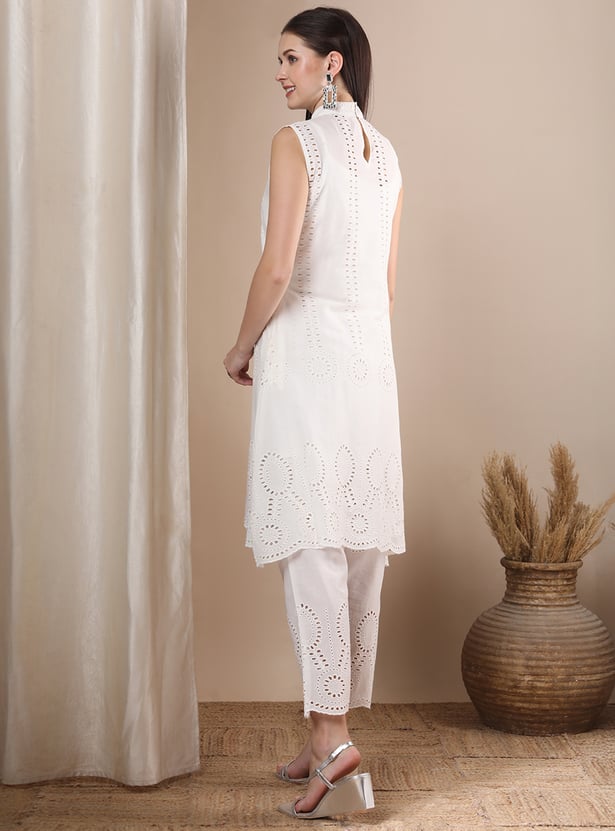 FASHOR Floral Print Straight Kurti Set