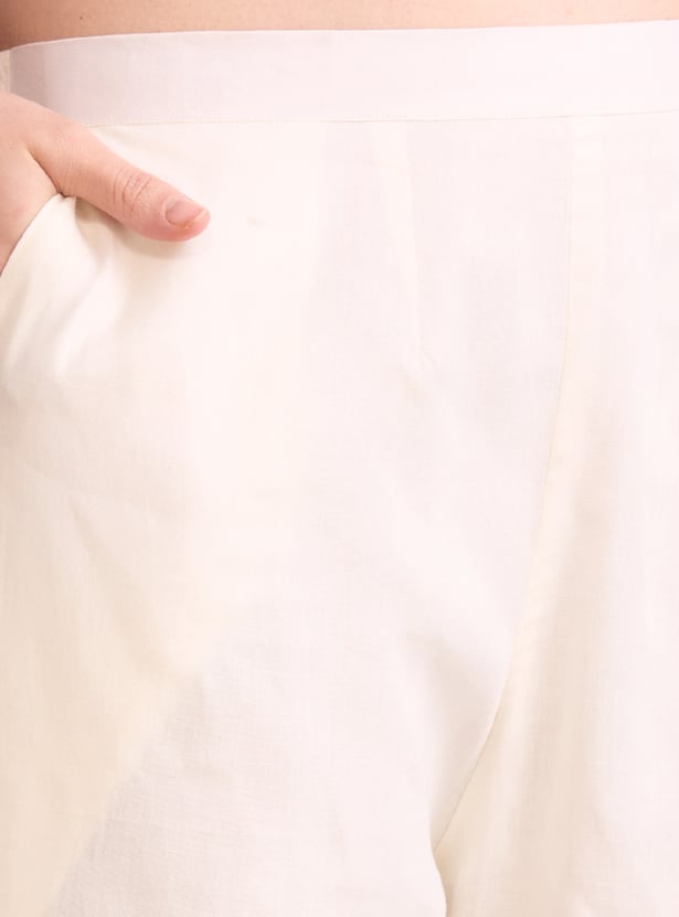 FASHOR Embroidered Straight Kurta Set