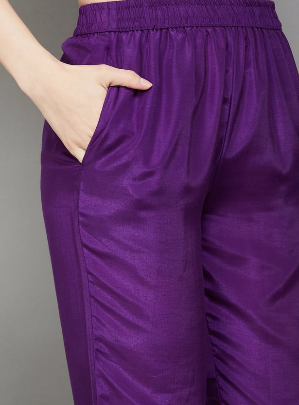 LIBAS Embroidered Straight Kurta Set