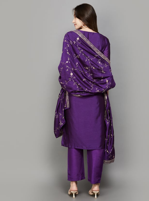 LIBAS Embroidered Straight Kurta Set