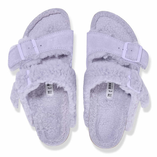 BIRKENSTOCK Arizona Teddy Split Suede Leather Shearling - Purple/Purple Fog