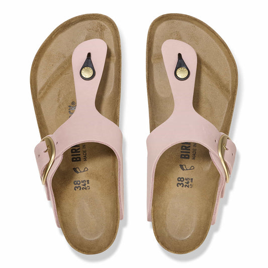 BIRKENSTOCK Gizeh Big Buckle Nubuck Leather - Pink/Soft Pink