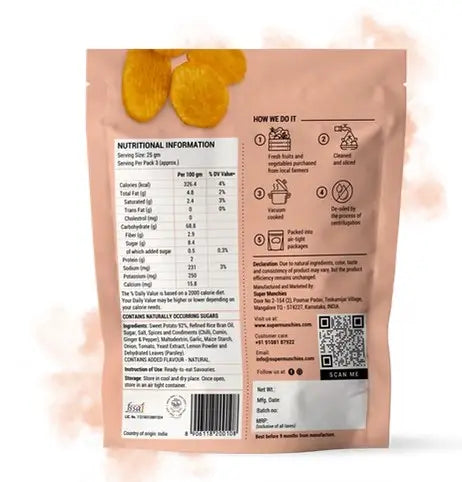 Super Munchies Tandoori Sweet Potato Chips 65 g