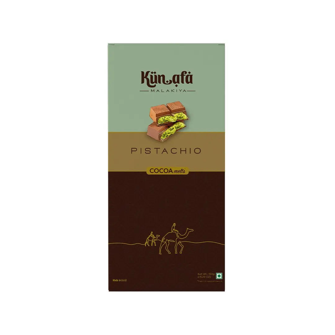 Cocoamelt Kunafa Pistachio Flavour Chocolate Bar 150 g