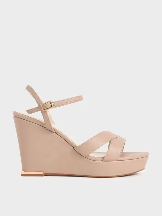 Charles & Keith Asymmetric Strap Platform Wedges