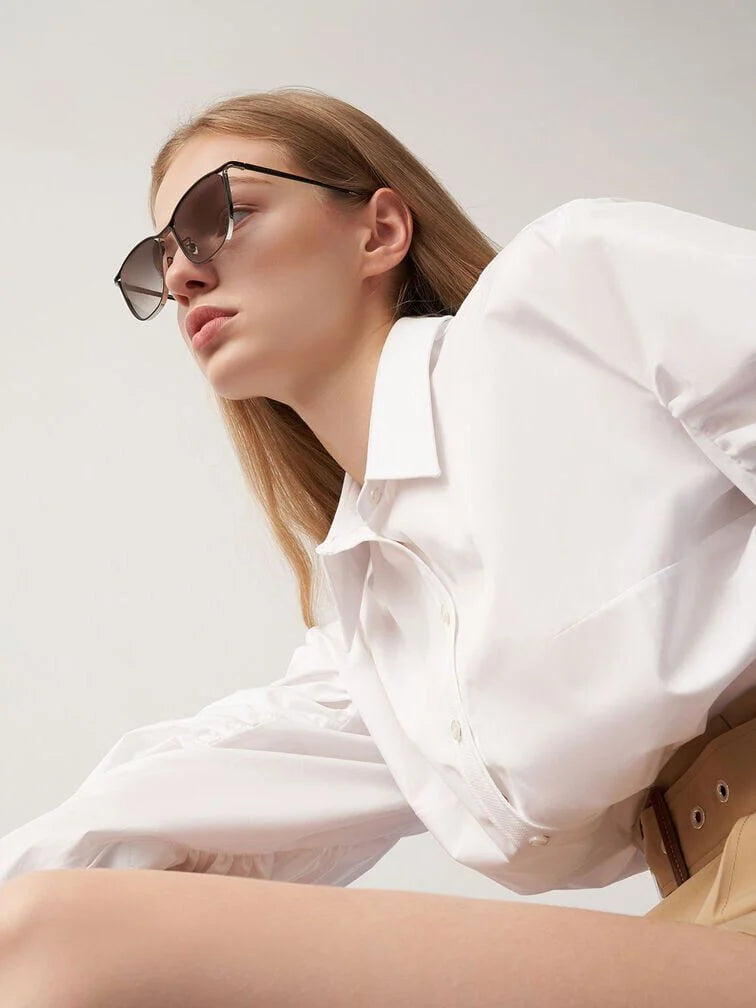 Charles & Keith Two-Tone Wire Frame Butterfly Sunglasses