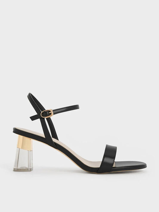 Charles & Keith Oleana Clear Trapeze Heel Sandals