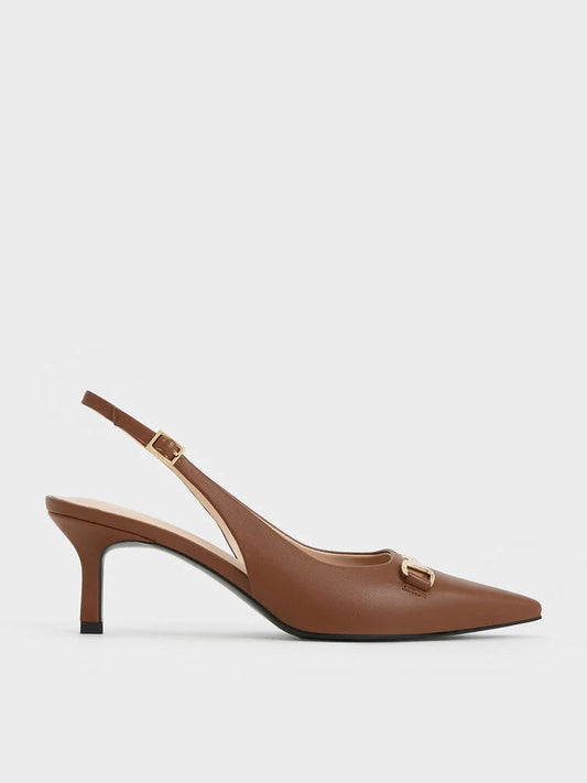 Charles & Keith Leslie Metallic-Accent Slingback Pumps