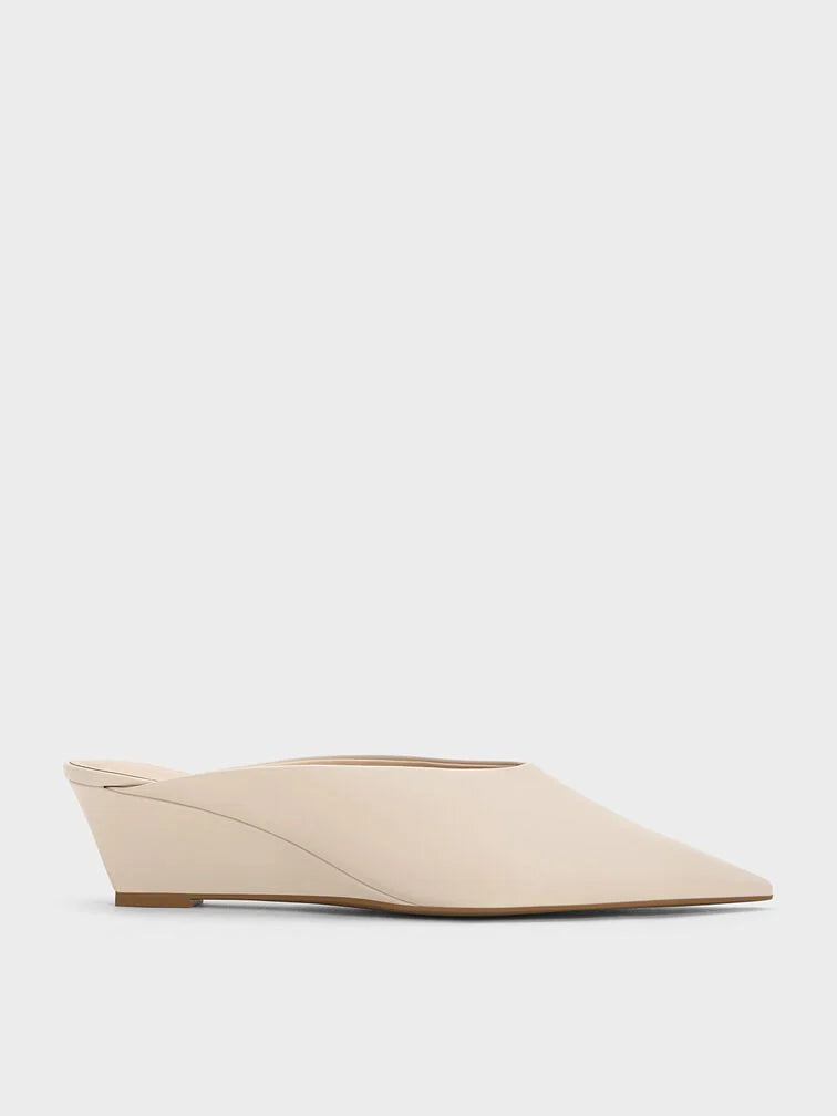 Charles & Keith Pointed-Toe Wedge Mules