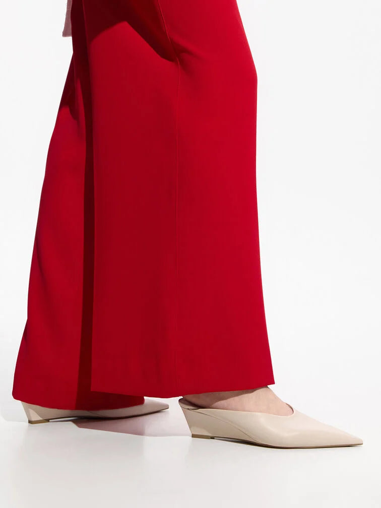 Charles & Keith Pointed-Toe Wedge Mules