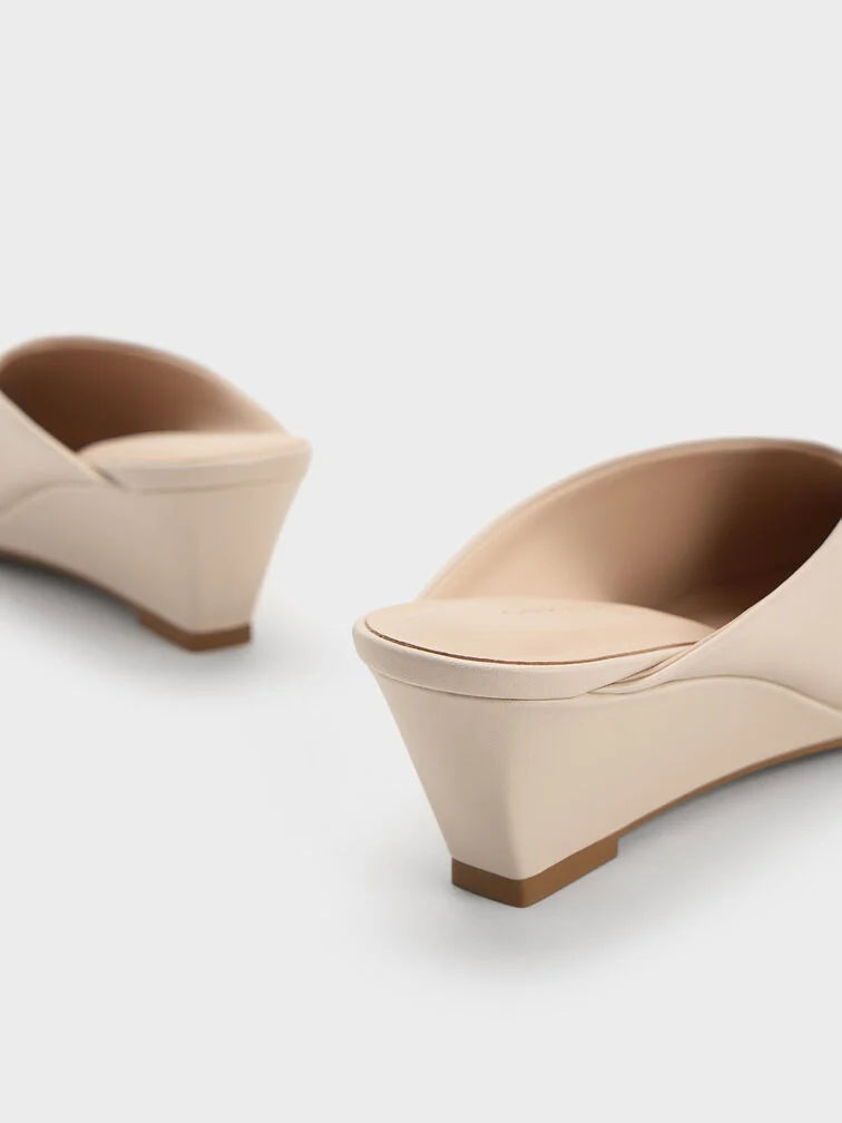 Charles & Keith Pointed-Toe Wedge Mules