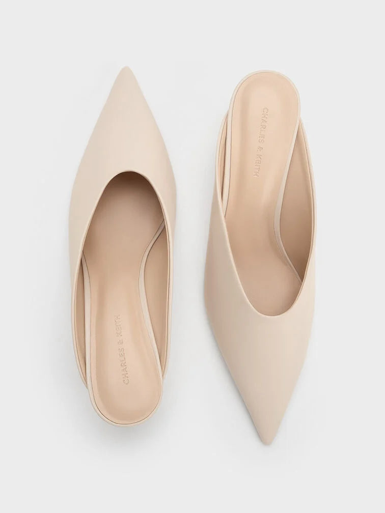 Charles & Keith Pointed-Toe Wedge Mules