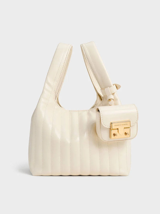 Charles & Keith Donna Crinkle-Effect Tote Bag