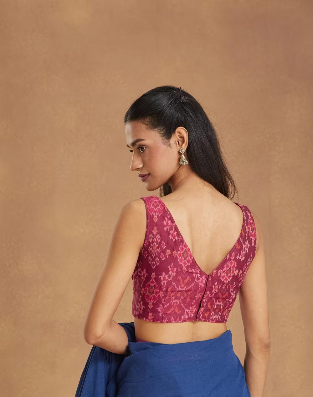 Pink Cotton Silk Stitched Blouse