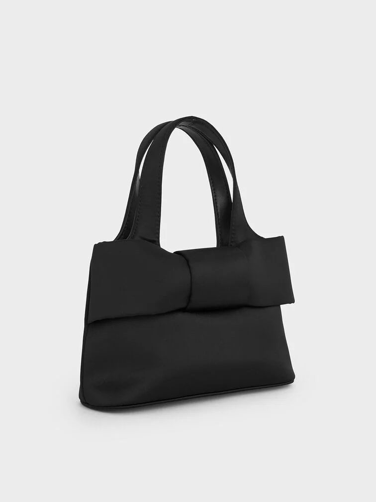 Charles & Keith Satin Bow Bucket Bag