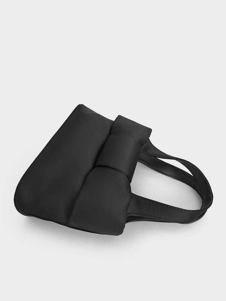 Charles & Keith Satin Bow Bucket Bag