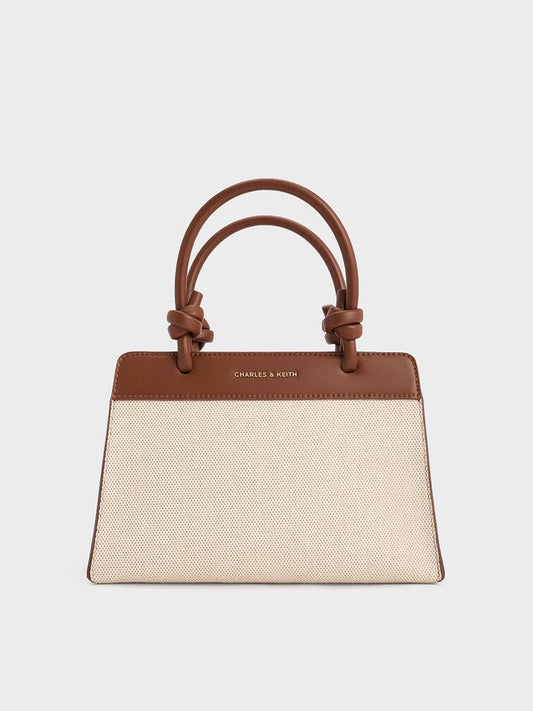 Charles & Keith Sabine Canvas Knotted-Handle Tote Bag