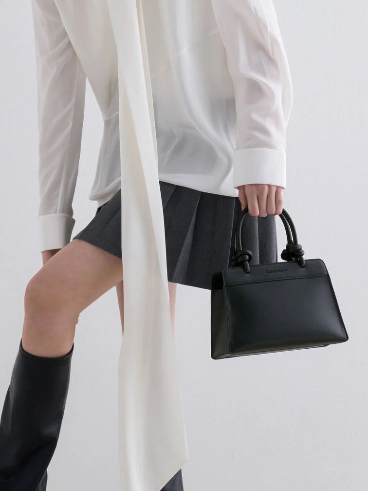 Charles & Keith Sabine Knotted-Handle Trapeze Tote Bag