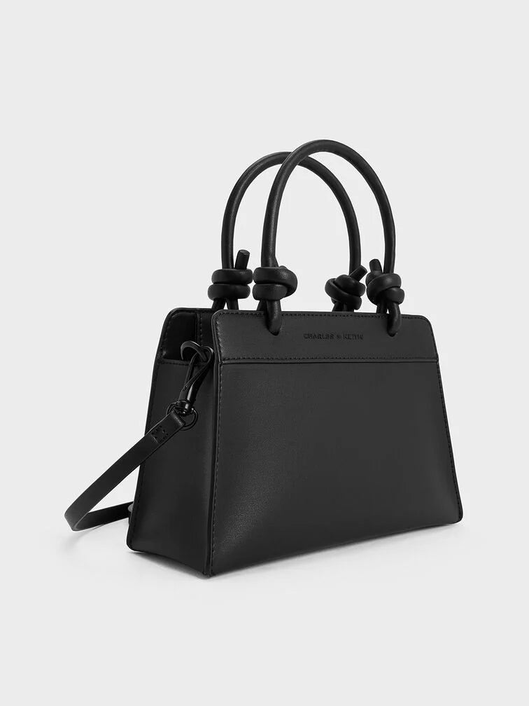 Charles & Keith Sabine Knotted-Handle Trapeze Tote Bag