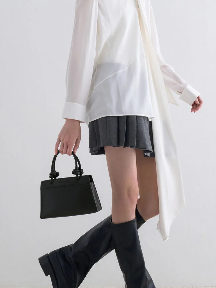 Charles & Keith Sabine Knotted-Handle Trapeze Tote Bag