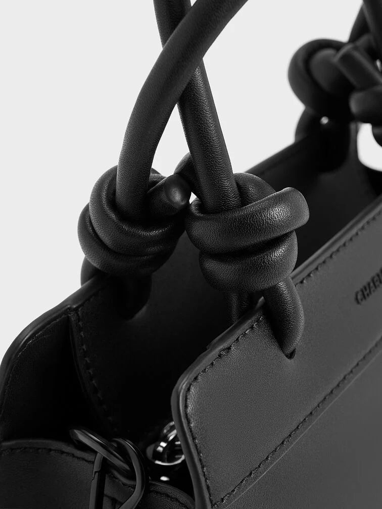 Charles & Keith Sabine Knotted-Handle Trapeze Tote Bag