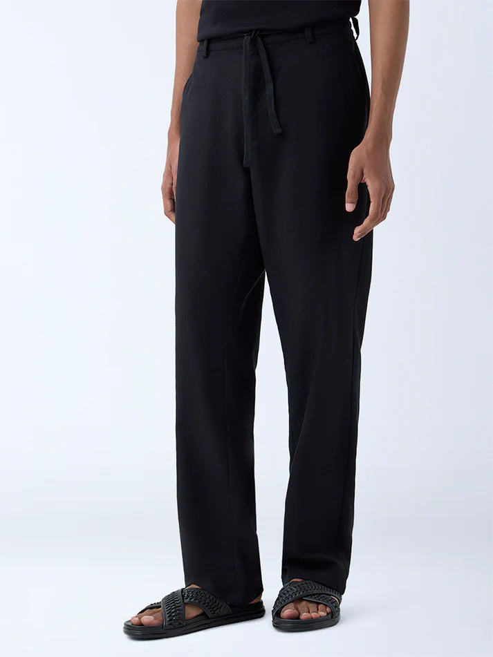 ETA Black Relaxed-Fit Mid-Rise Chinos