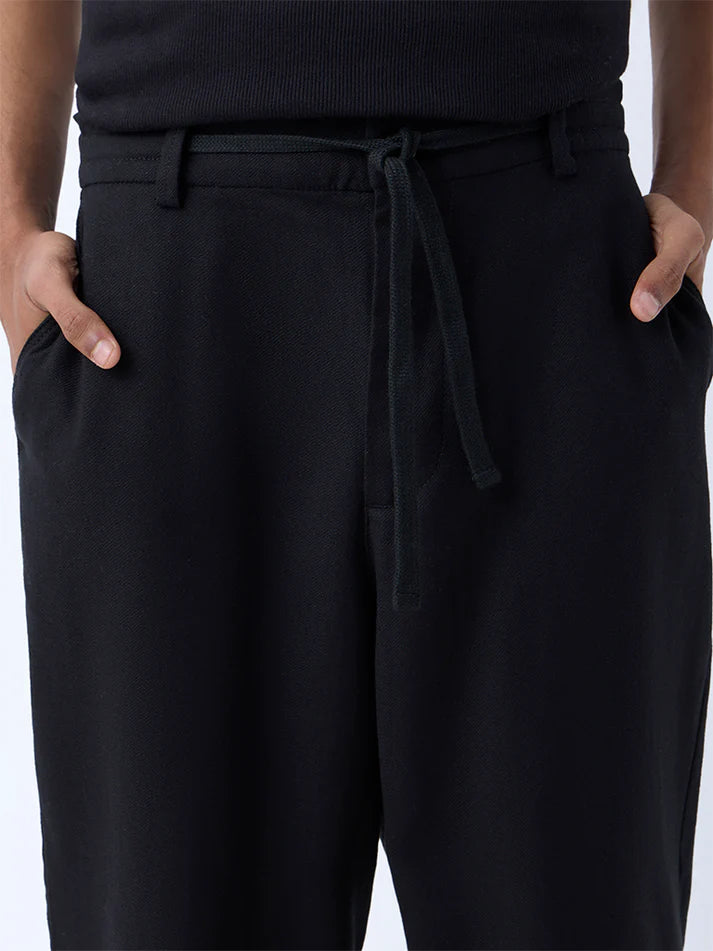 ETA Black Relaxed-Fit Mid-Rise Chinos