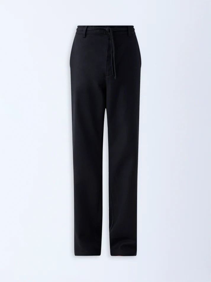 ETA Black Relaxed-Fit Mid-Rise Chinos