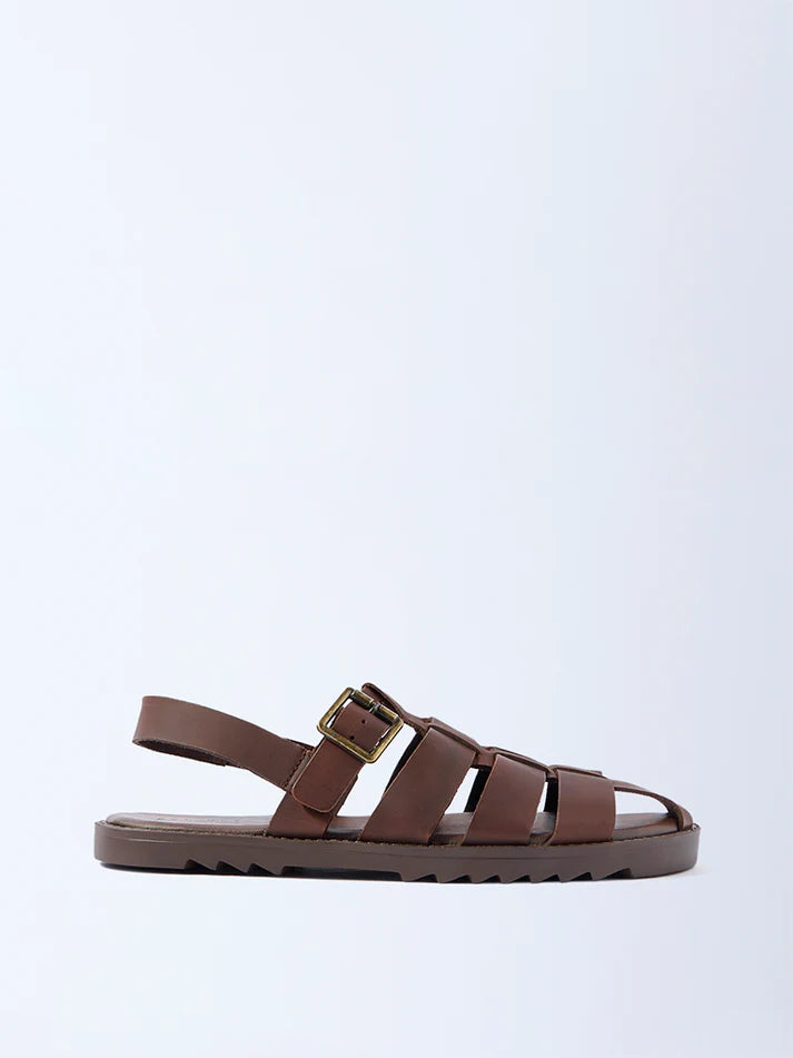 SOLEPLAY Brown Fisherman Leather Sandals