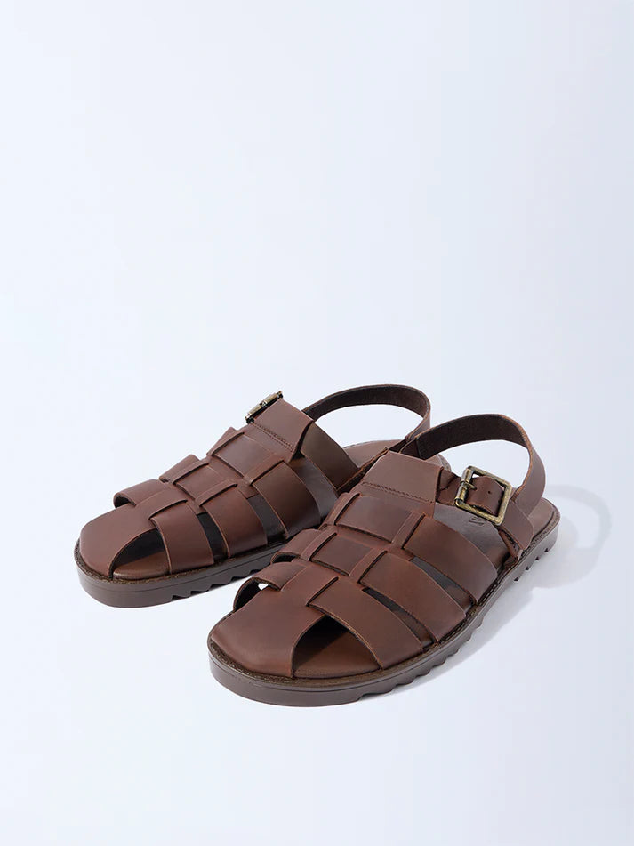 SOLEPLAY Brown Fisherman Leather Sandals
