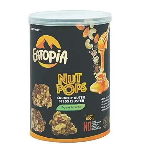 Eatopia Nut Pops Pepper & Herbs Flavour Nuts & Seeds Healty Snack 100 g