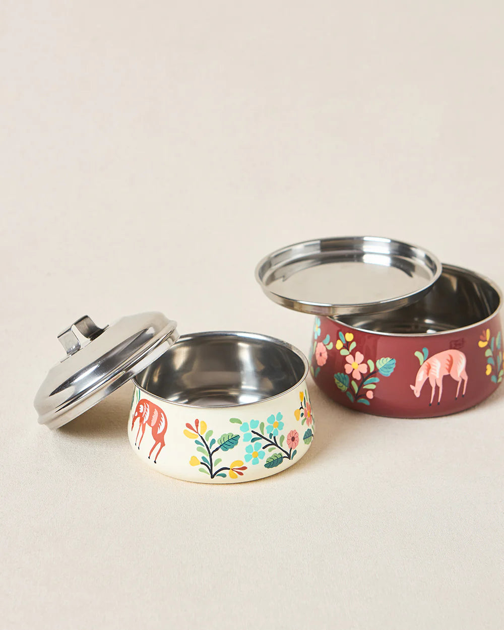 Hangul Hand-painted 2-tier Tiffin, 1000 ml | Kashmir Trails