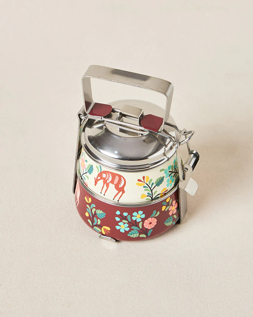 Hangul Hand-painted 2-tier Tiffin, 1000 ml | Kashmir Trails