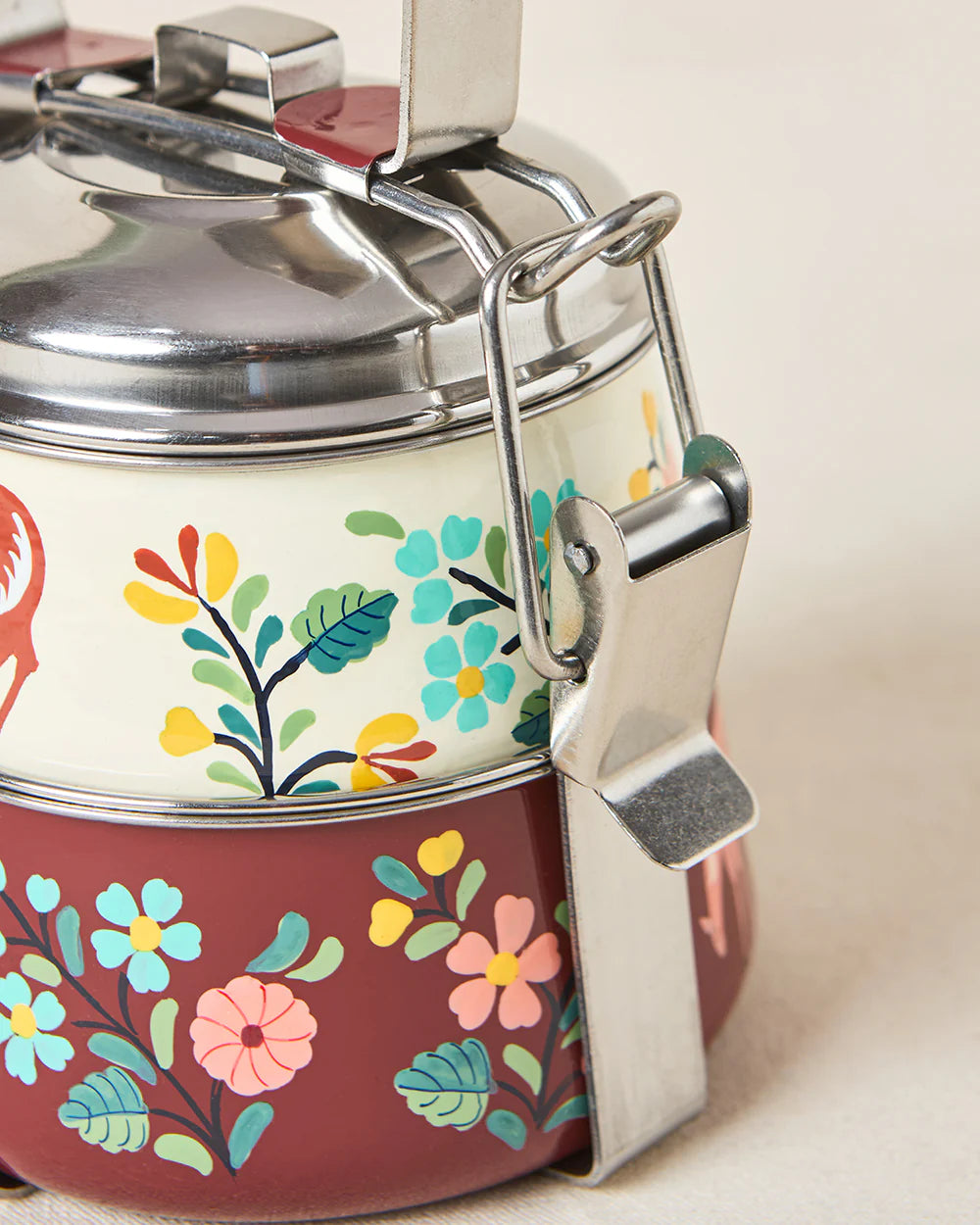 Hangul Hand-painted 2-tier Tiffin, 1000 ml | Kashmir Trails