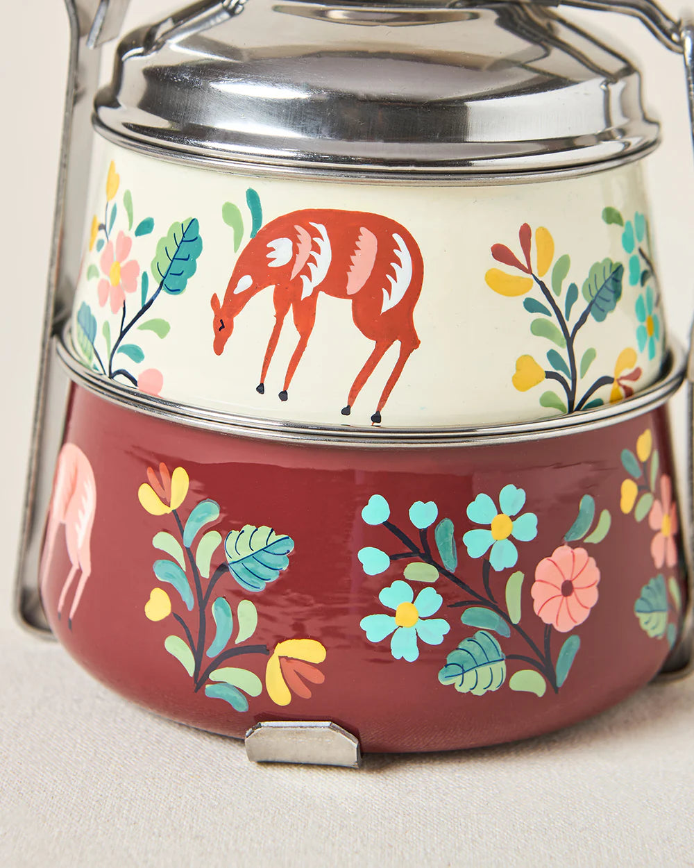 Hangul Hand-painted 2-tier Tiffin, 1000 ml | Kashmir Trails