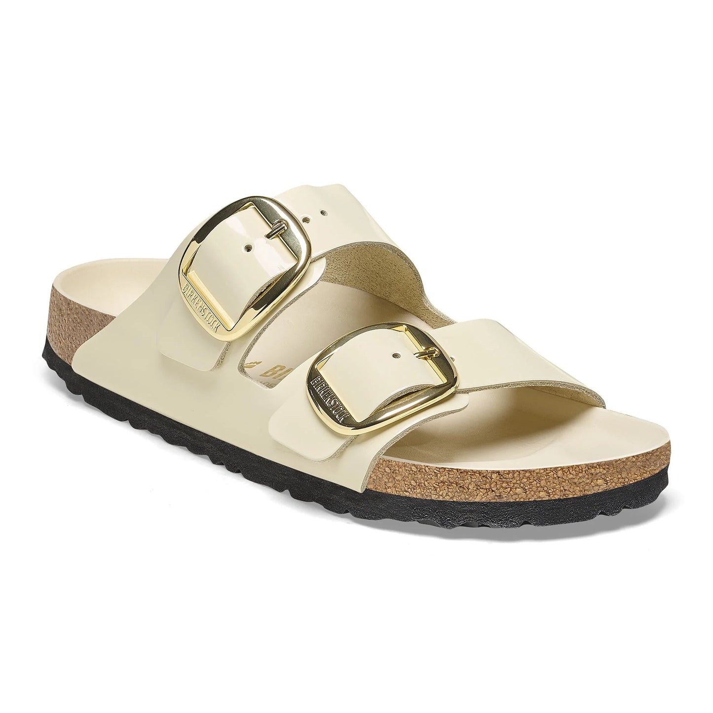 BIRKENSTOCK Arizona Big Buckle Natural Leather Patent - Beige/High-Shine Ecru