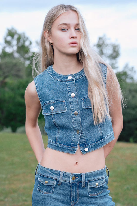 H&M Cropped Denim Top