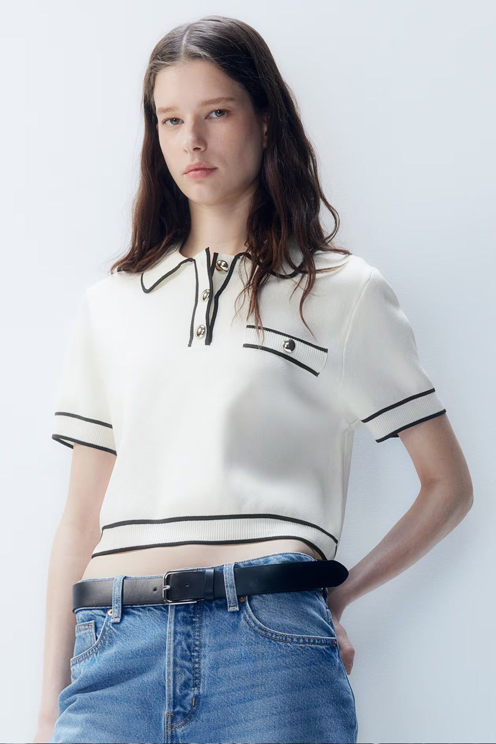 H&M Collared Knitted Top