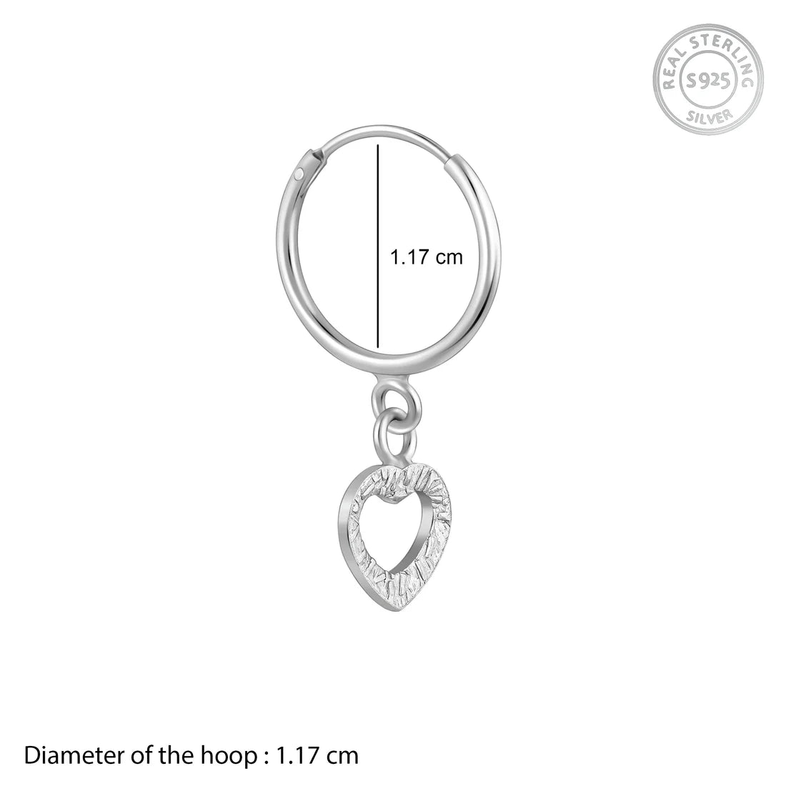 Silver Small Heart Drop Earrings