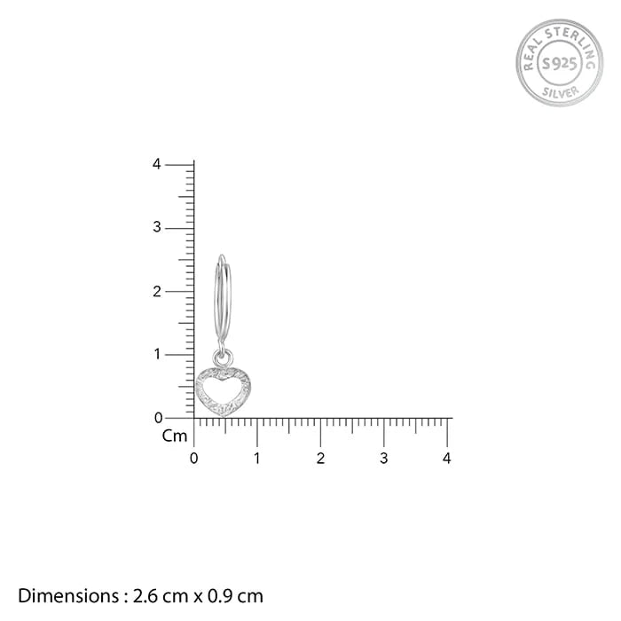 Silver Small Heart Drop Earrings