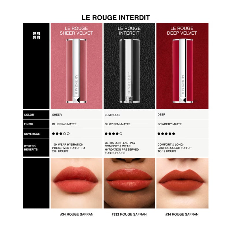 GIVENCHY Le Rouge Interdit Intense Silk Lipstick N332 Rouge Safran