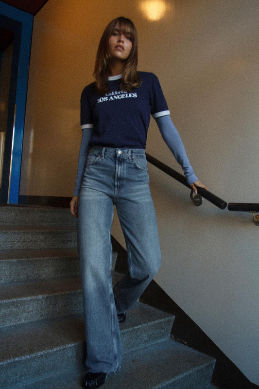 ZARA TRF High-Waist Wide-Leg Full-Length Jeans