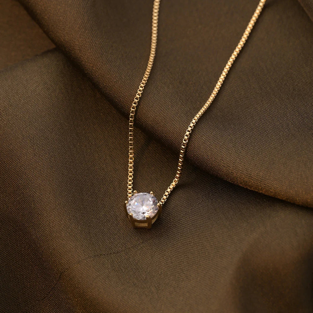Round Solitaire Necklace