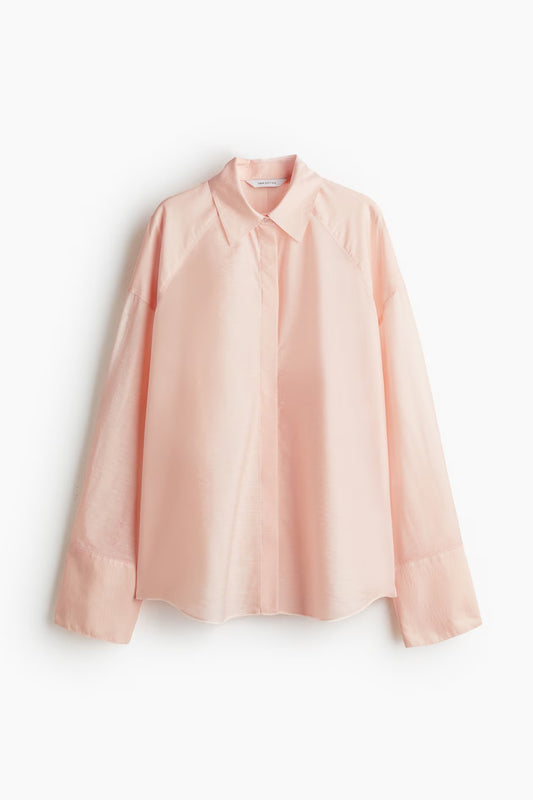 H&M Oversized Shirt - Light Peach Pink