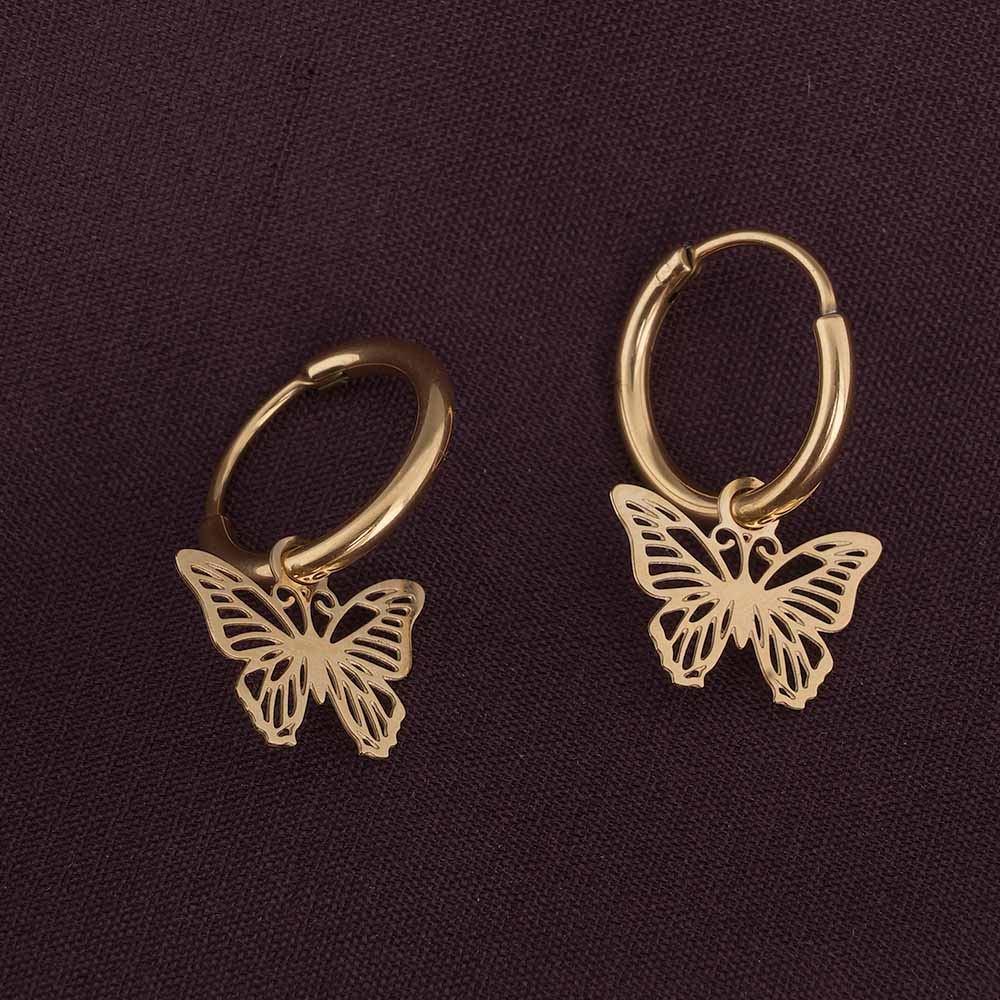 Sylvia Butterfly Hoop Earrings