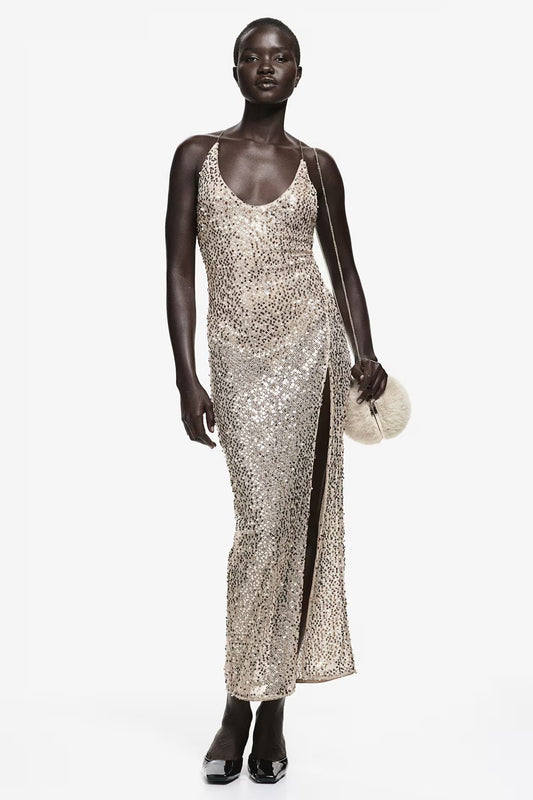 H&M Sequined Net Dress