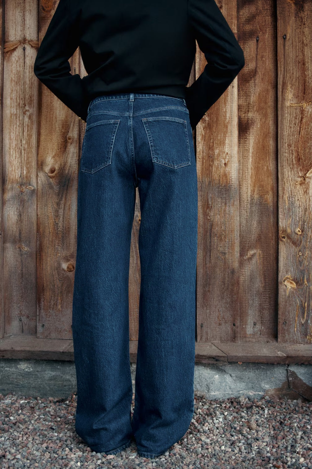H&M Wide High Jeans - Dark