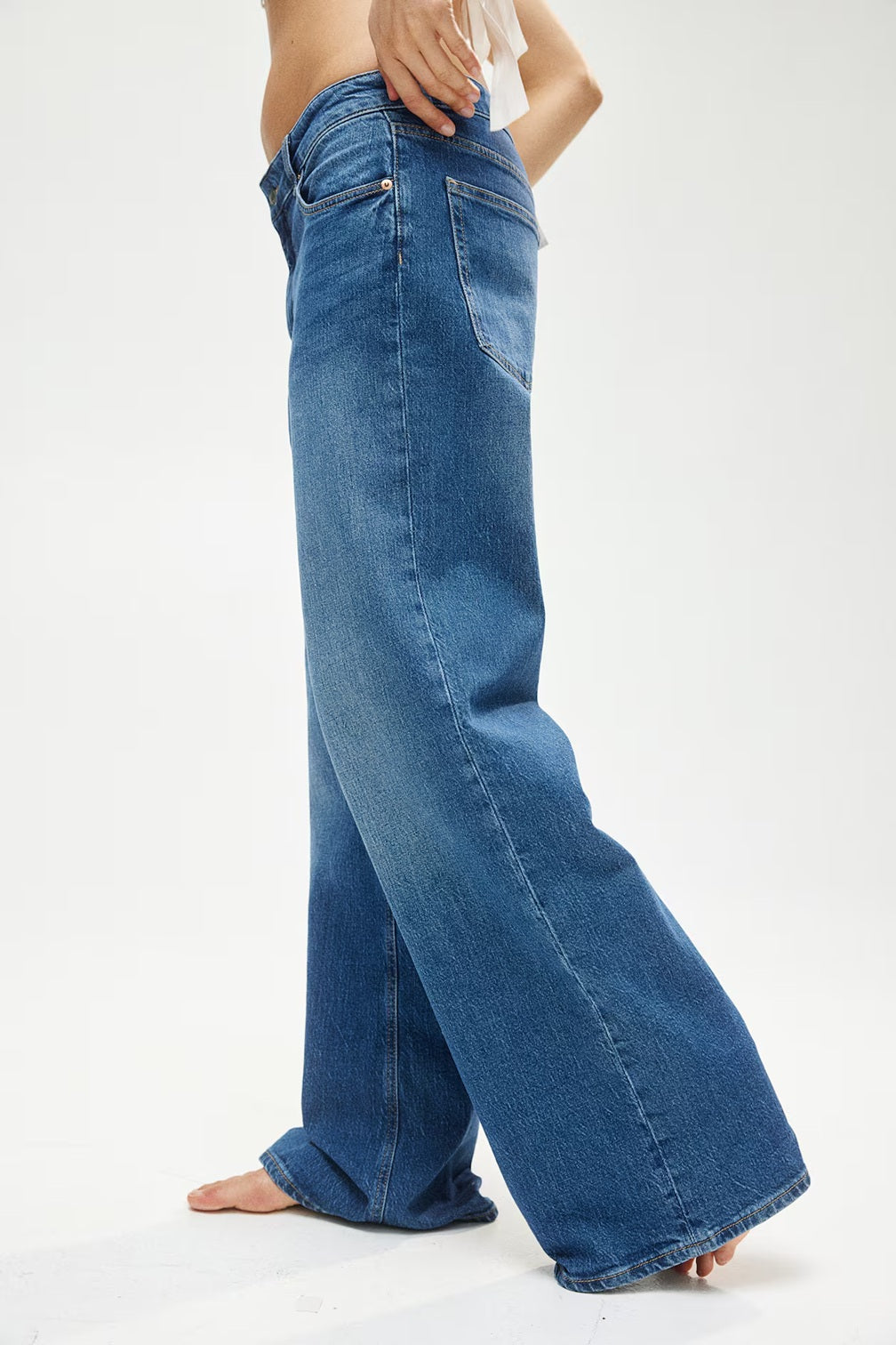 H&M Wide High Jeans - Dark