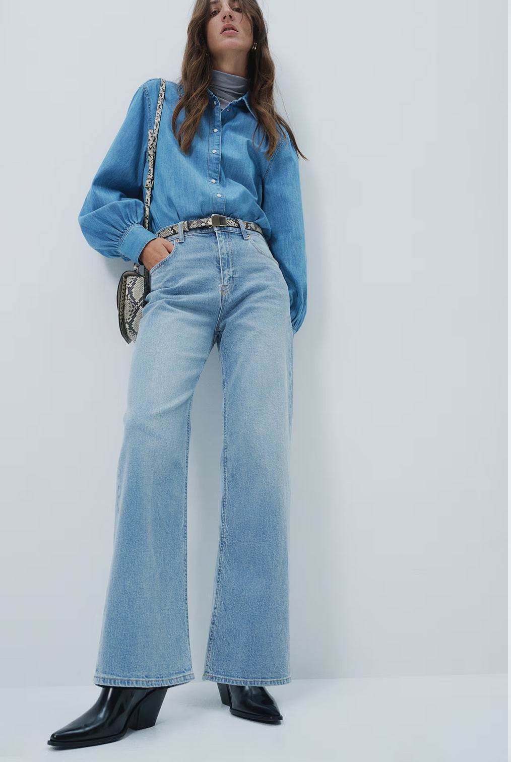 H&M Wide High Jeans - Light